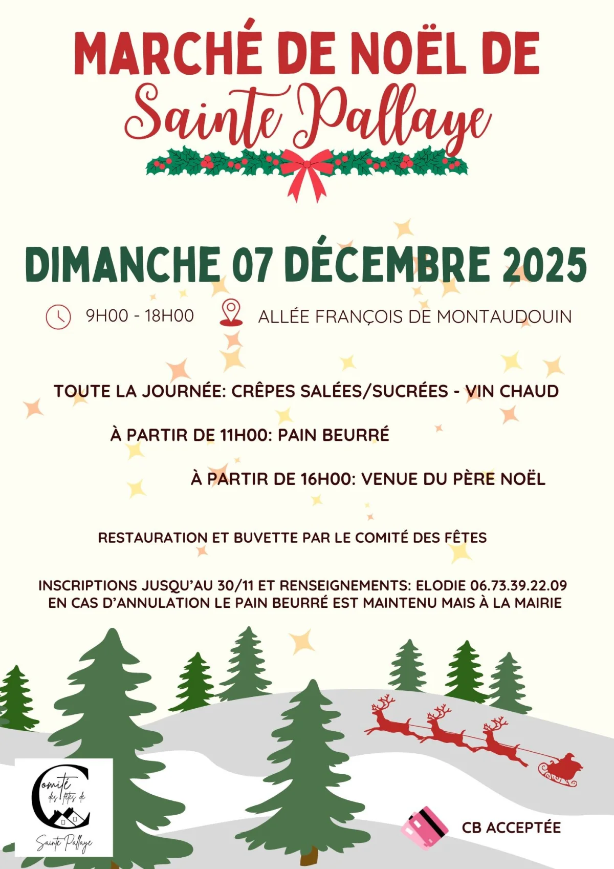 Marché de Noël – Sainte Pallaye (Extérieur / Allée François de Montaudoin) (affiche de l’événement)