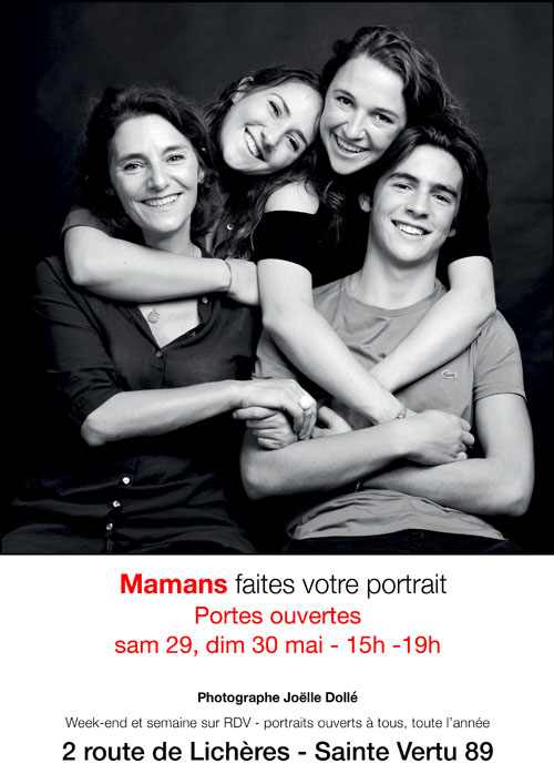 MAMANS "faites votre portrait" : Portraits Portes ouvertes spéciales Fête des Mères les 29 et 30 mai – Sainte-Vertu (Galerie Joëlle Kem Lika) (affiche de l’événement)
