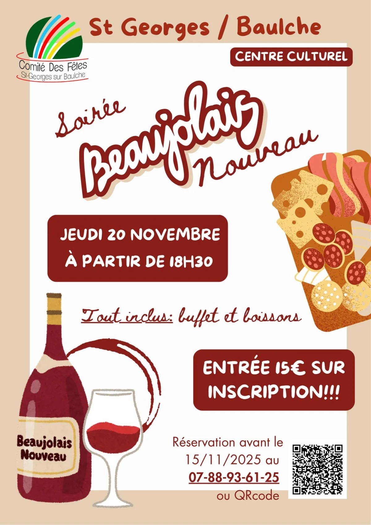 Soirée Beaujolais Nouveau – Saint-Georges-sur-Baulche (Gymnase municipal) (affiche de l’événement)