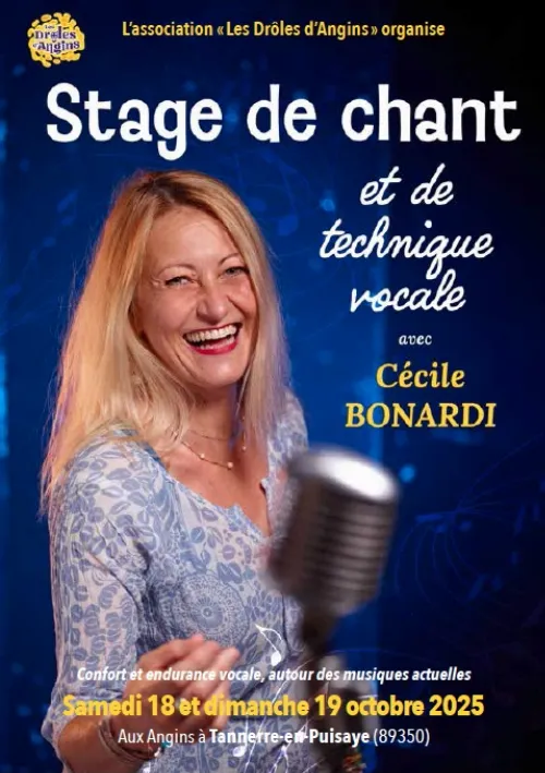 Stage de chant avec Cécile Bonardi (confort et endurance vocale autour des musiques actuelles) – Tannerre-en-Puisaye (Les Angins) (affiche de l’événement)