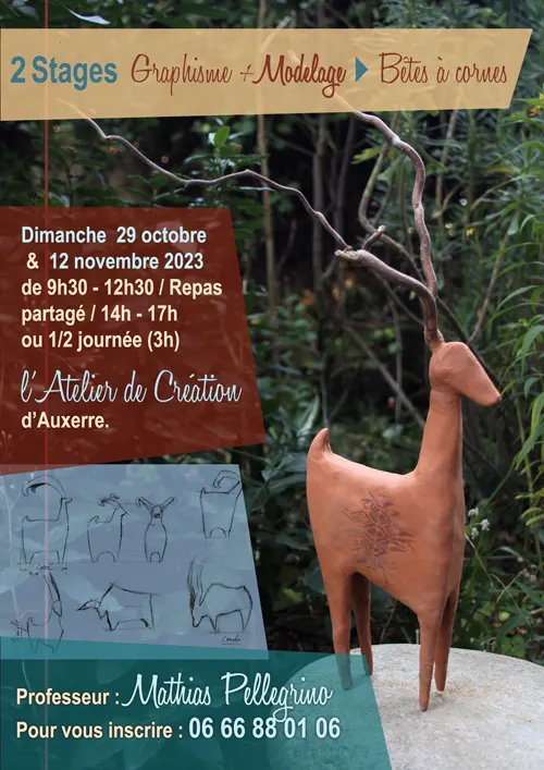 Stage modelage sculpture graphisme Auxerre 29oct 12nov2023.webp