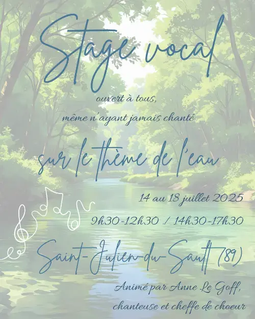 Stage vocal Saint Julien du Sault 14 au 18 juillet 2025.webp