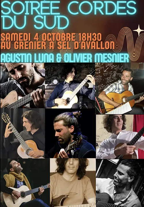 Soirée Cordes du Sud dans le cadre du Festival Terrasses du Bel-Air – Avallon (Grenier à Sel) (affiche de l’événement)