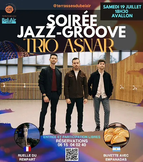 Soirée Jazz-Groove - Asnar Trio dans le cadre du Festival Terrasses du Bel-Air