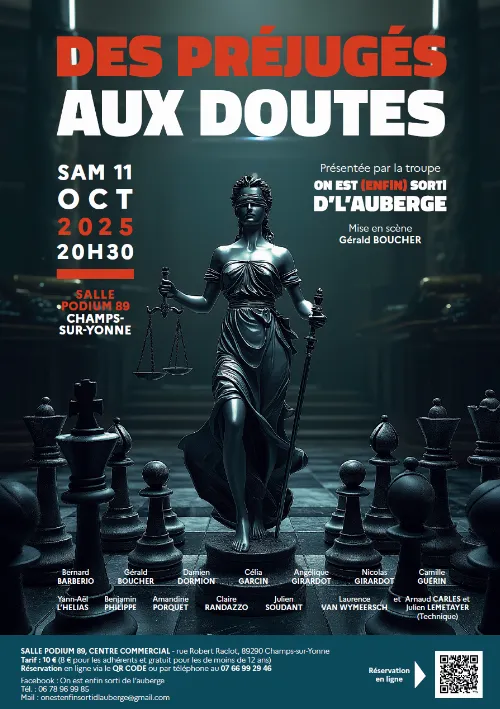 Théâtre : "Des préjugés aux doutes" par la troupe "On est (enfin !) sorti d'l'auberge" – Champs-sur-Yonne (Salle Podium du Rami) (affiche de l’événement)