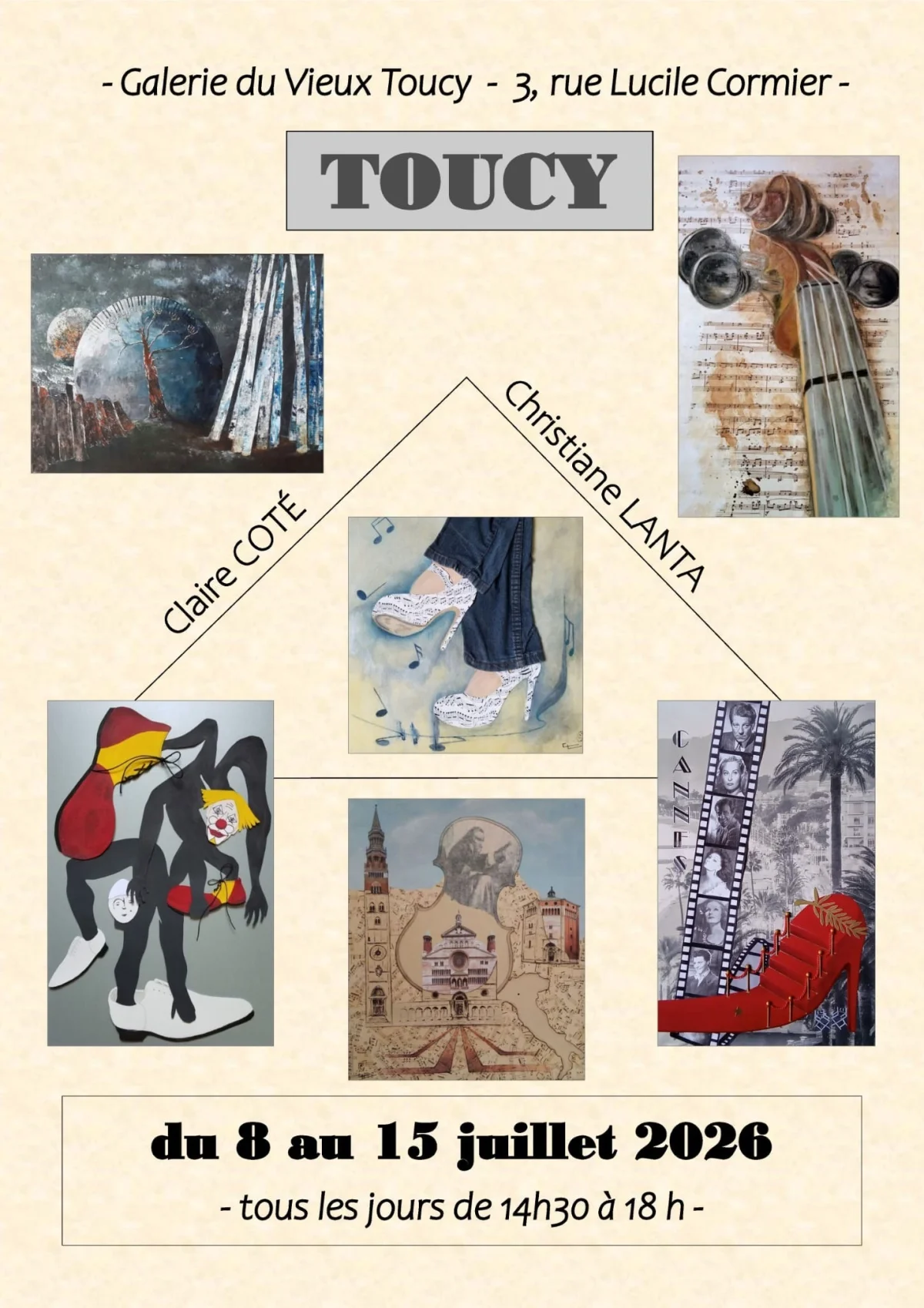 Exposition "À 4 mains" – Toucy (Galerie du vieux toucy) (affiche de l’événement)