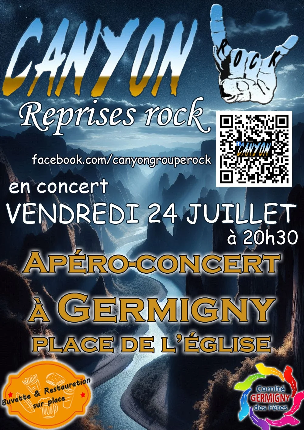 Apéro Concert animé par le groupe Canyon – Germigny (Place de l'église) (affiche de l’événement)