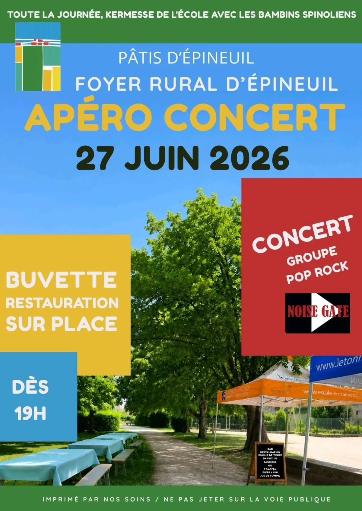 Apéro concert des Noise Gate – Epineuil (Foyer rural) (affiche de l’événement)