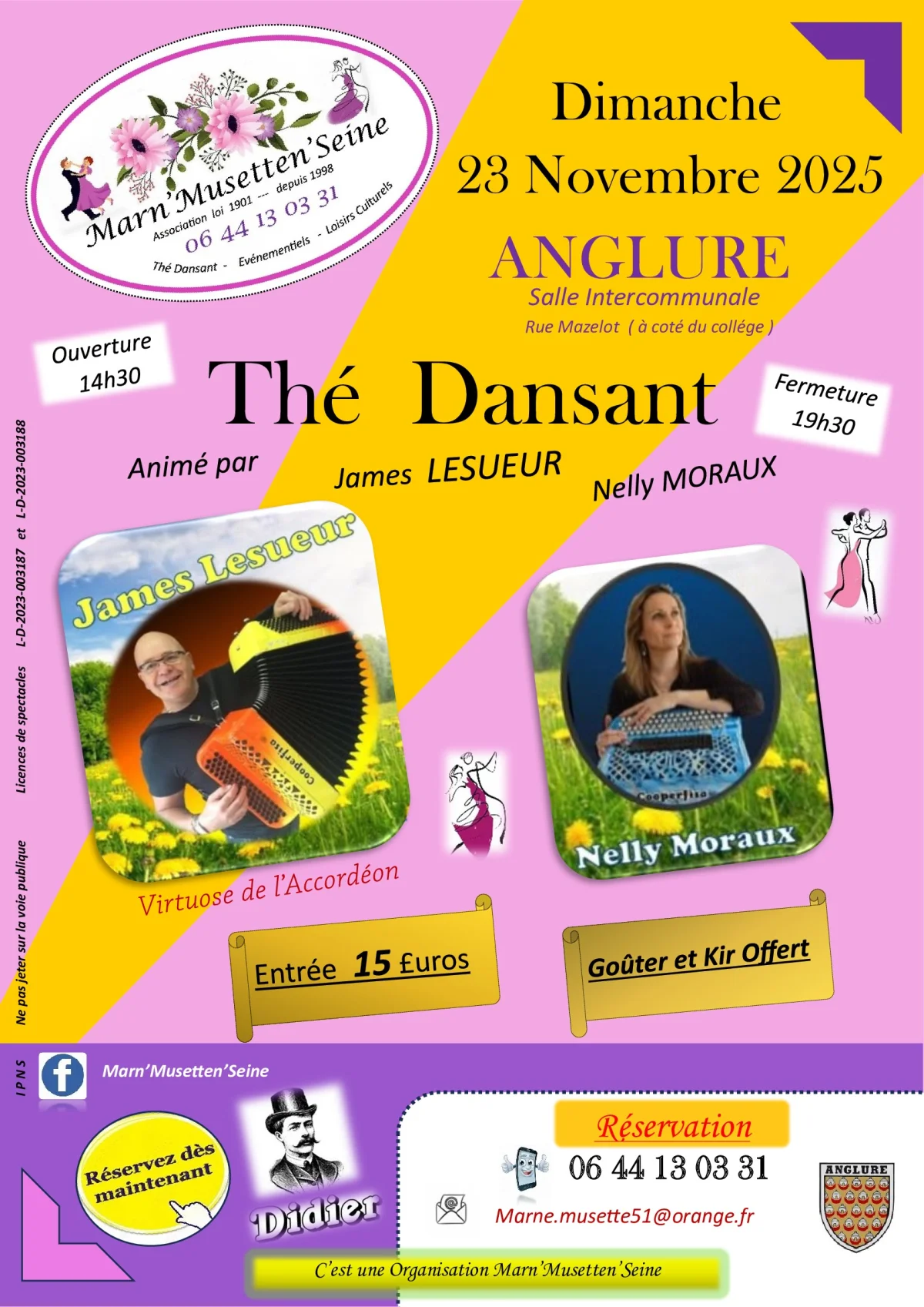 Après midi  dansant - toutes danses – Anglure / Marne (Salle Intercommunale) (affiche de l’événement)