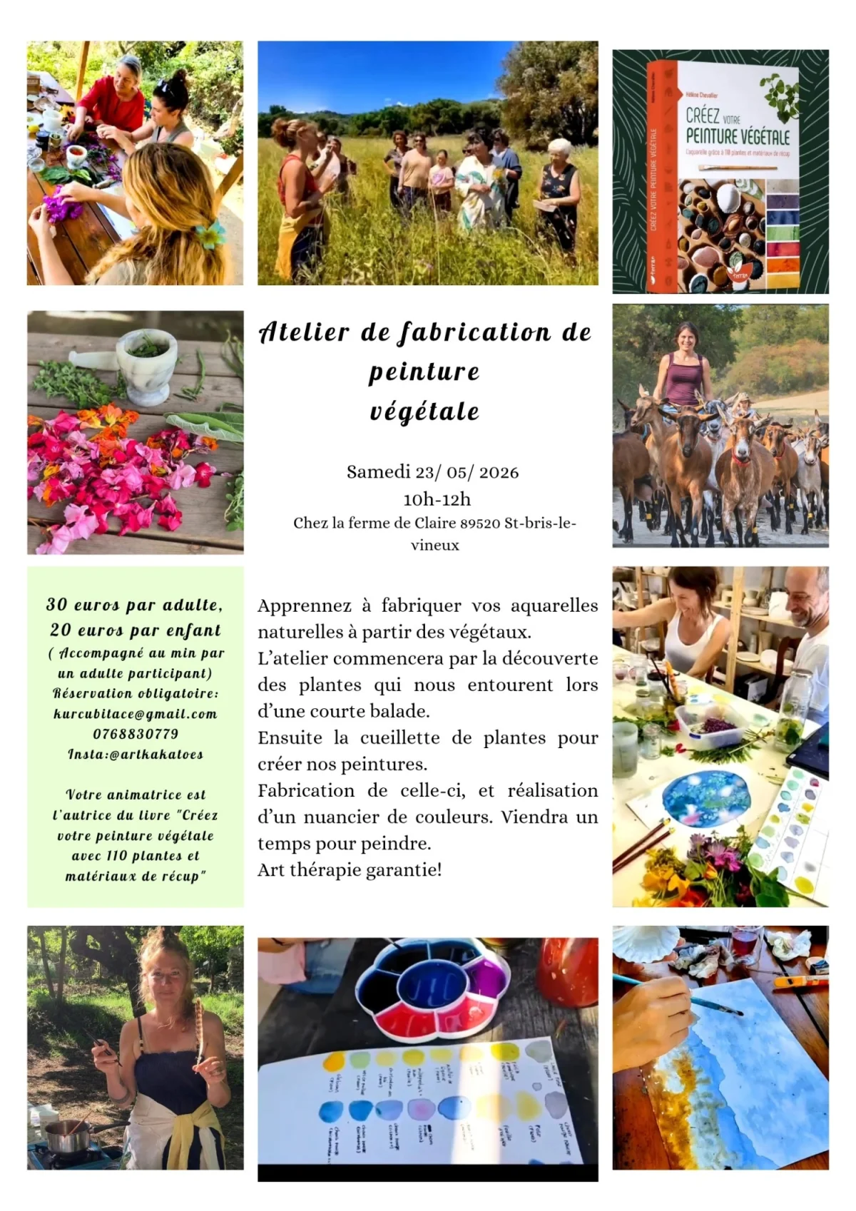 Atelier de fabrication de peinture végétale – Saint Bris le Vineux (Ferme ulteria) (affiche de l’événement)