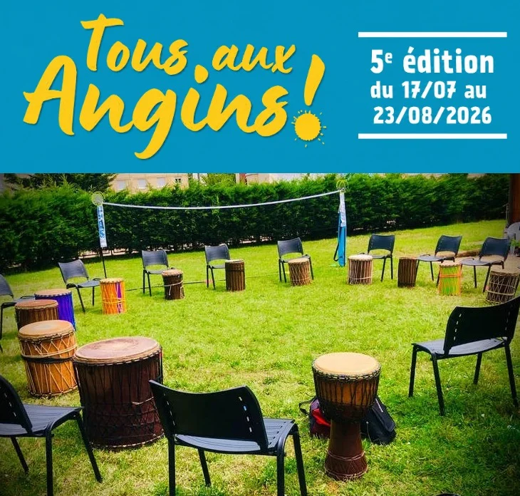 Dunum - Atelier de percussions avec Benjamin Midrouet  (pour adultes et enfants à partir de 14 ans) dans le cadre du festival "Tous aux Angins !" – Tannerre-en-Puisaye (Lieu-dit Les Angins / sous chapiteau) (affiche de l’événement)