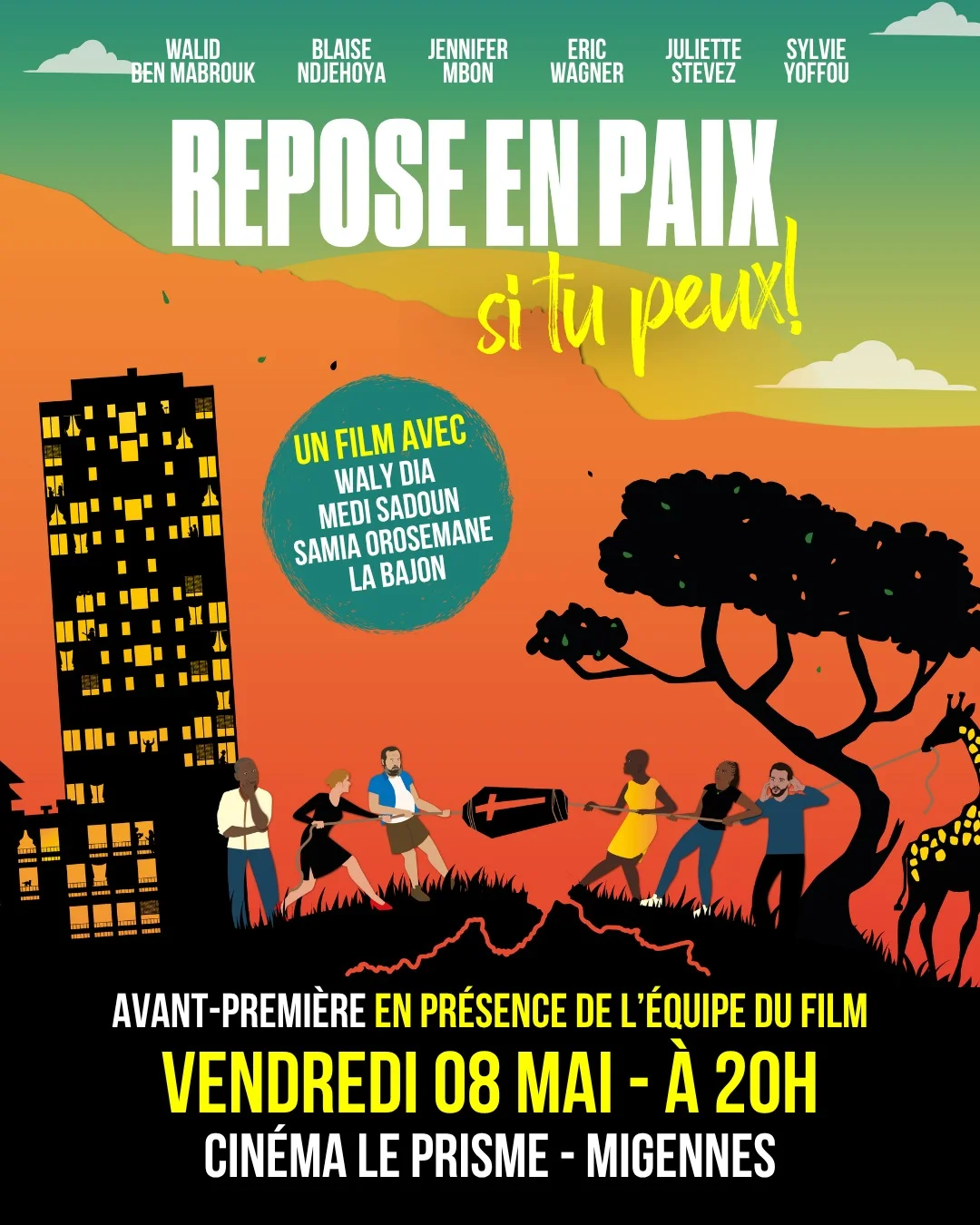 Avant-première du film "Repose en paux, si tu peux !" en présence de l’équipe du film et du réalisateur – Migennes (Cinéma Le prisme) (affiche de l’événement)
