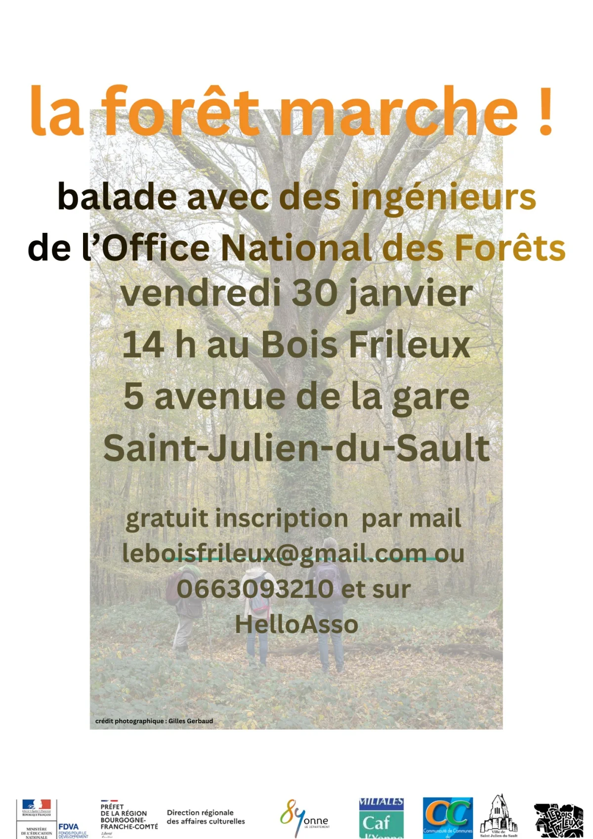 "Avez-vous déjà vu une forêt en marche ?" – Saint-Julien-du-Sault (Parking du Bois Frileux) (affiche de l’événement)