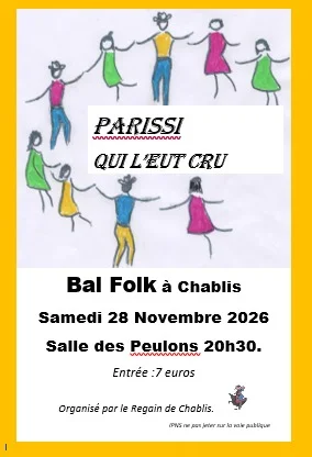 Bal Folk – Chablis (Salle des Peulons) (affiche de l’événement)