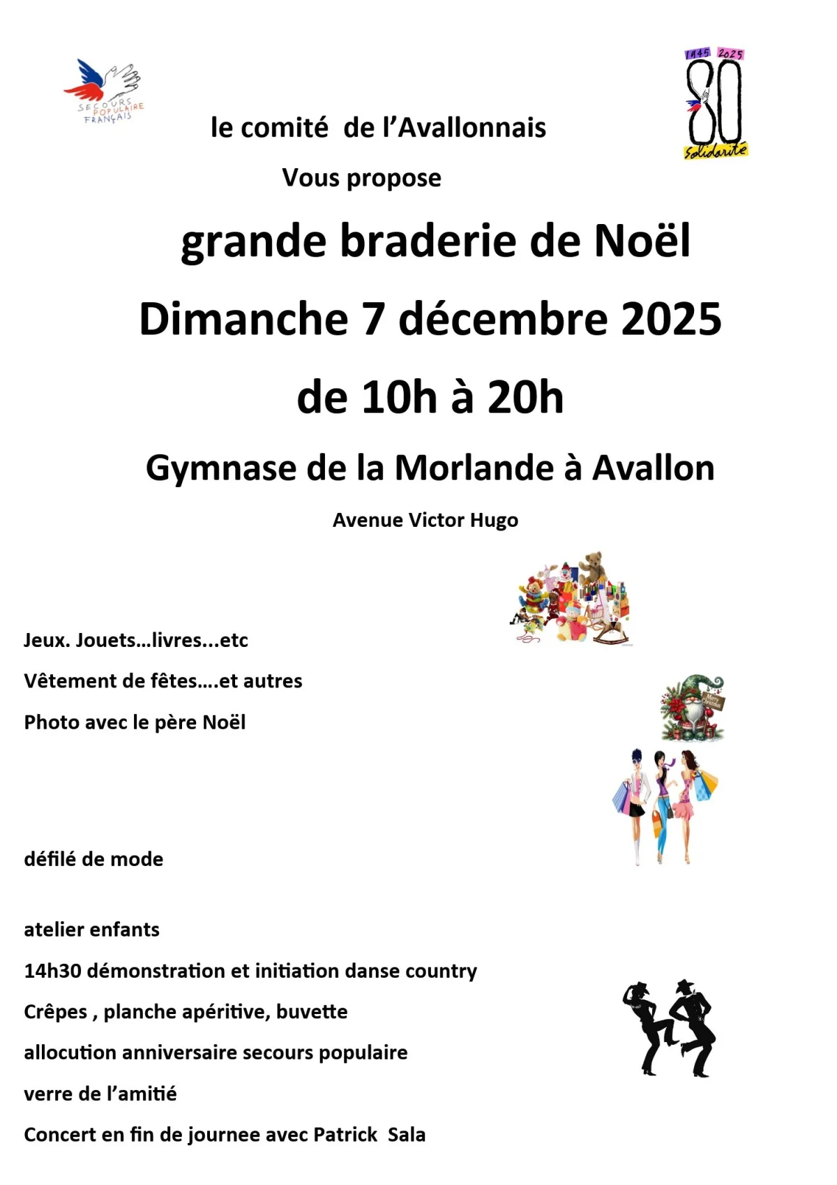 Bourse de noel du secours populaire de l'Avallonnais – Avallon (gymnase de la morlande) (affiche de l’événement)