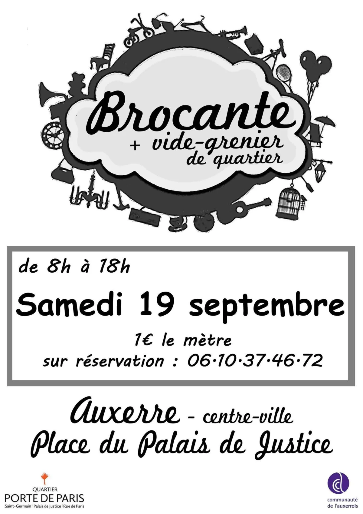 Brocante place du Palais de Justice à Auxerre – Auxerre (Place du Palais de Justice) (affiche de l’événement)