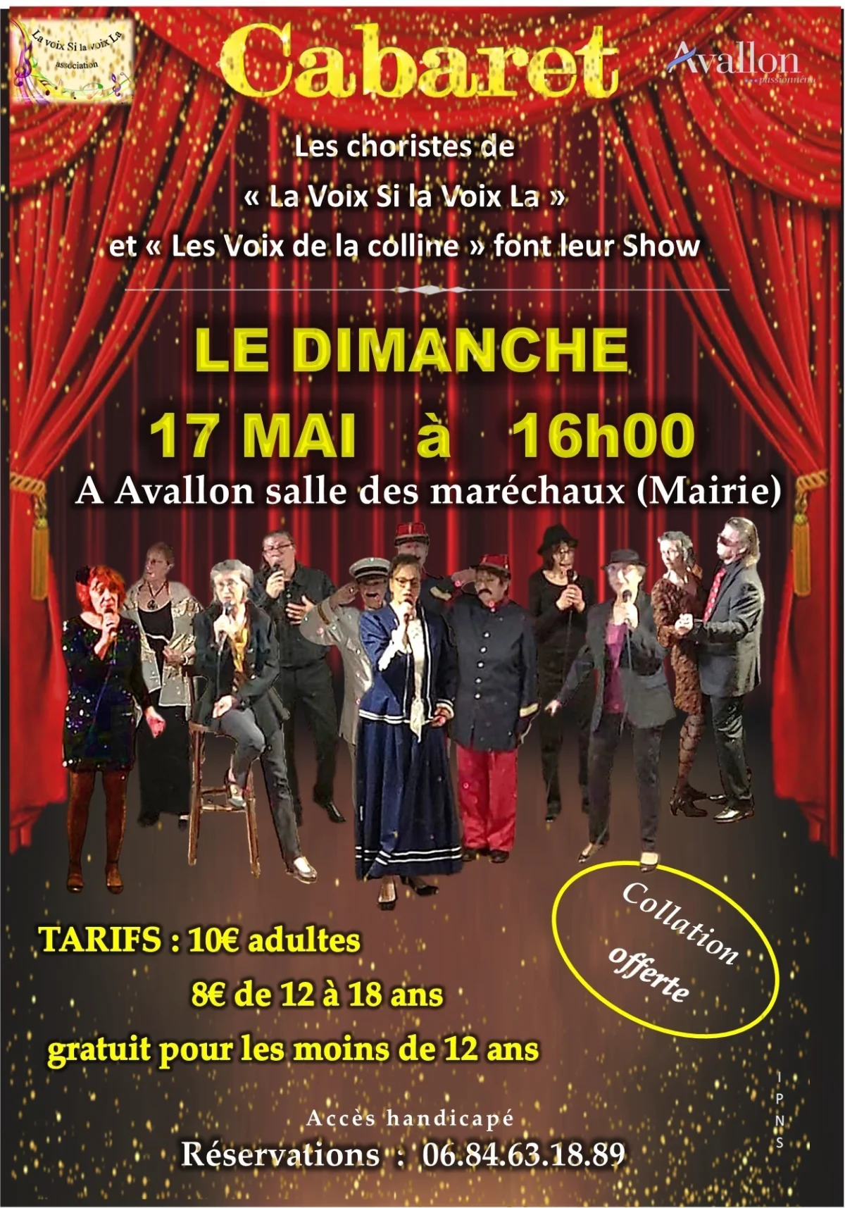 Cabaret : Les choristes de "la voix Si la voix La" et "Les voix de la colline" font leur Show – Avallon (Salle des maréchaux / Mairie) (affiche de l’événement)