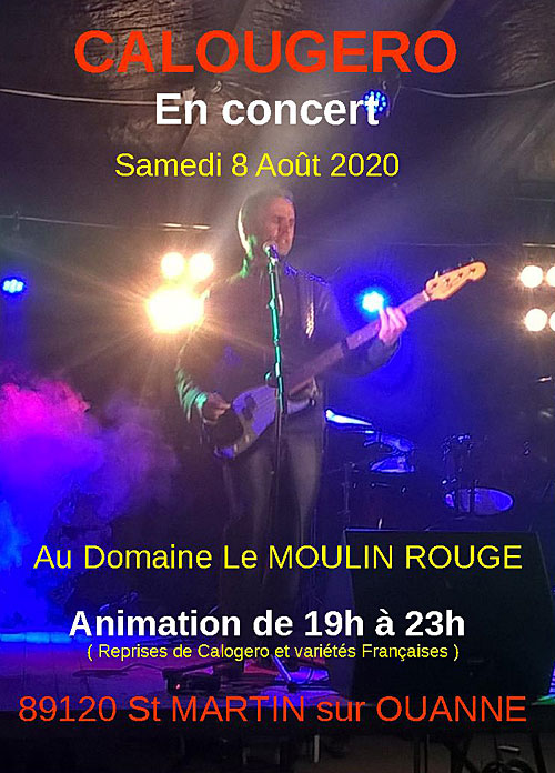 UN MOMENT AU BORD DE L'EAU : BAR et ambiance musicale avec CONCERT de CALOUGERO (reprises de Calogero + variétés françaises) dans le cadre d'UN MOMENT AU BORD DE L'EAU (
