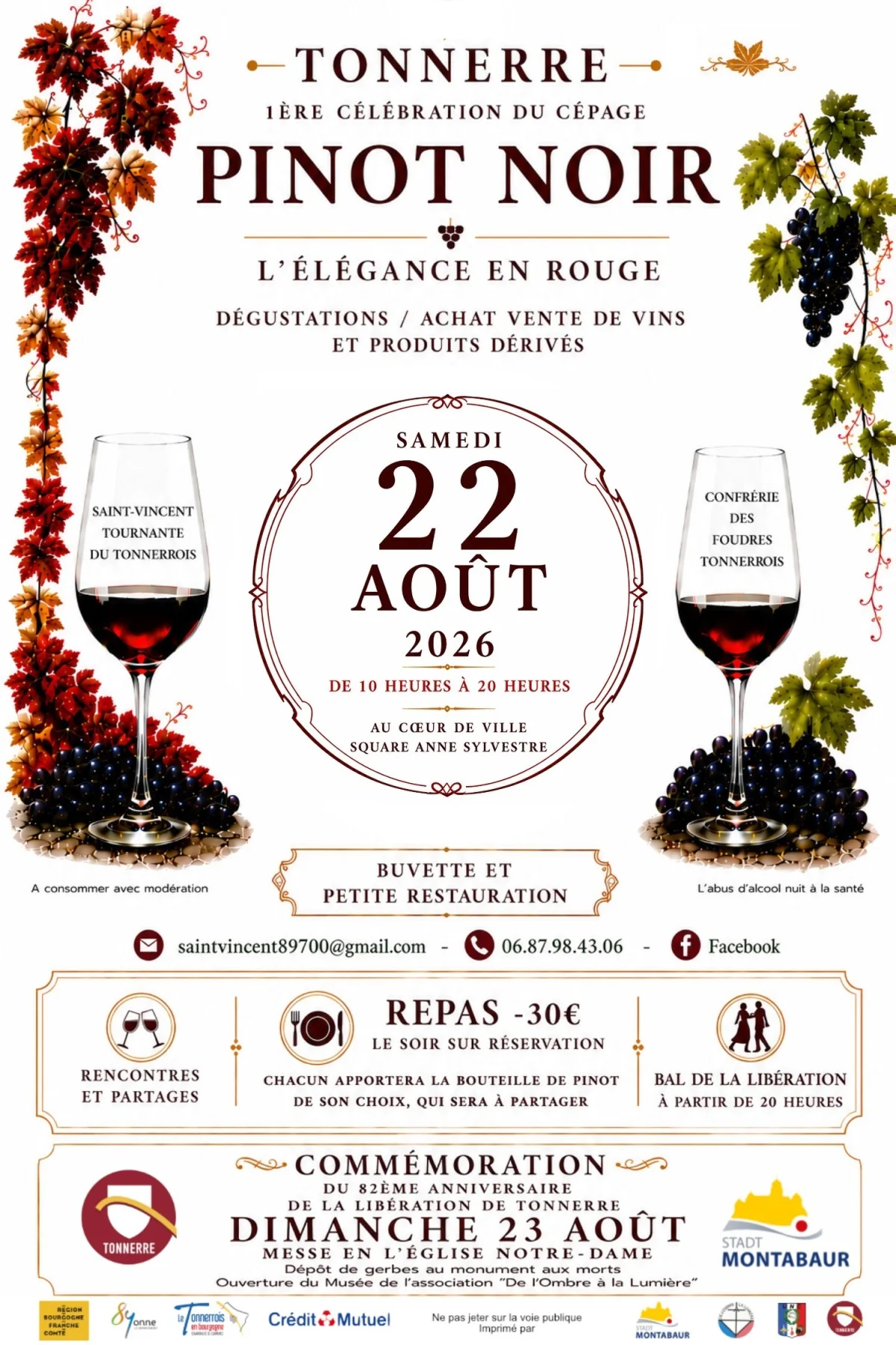 Célébration du cépage pinot noir – Tonnerre (Square Anne Sylvestre) (affiche de l’événement)
