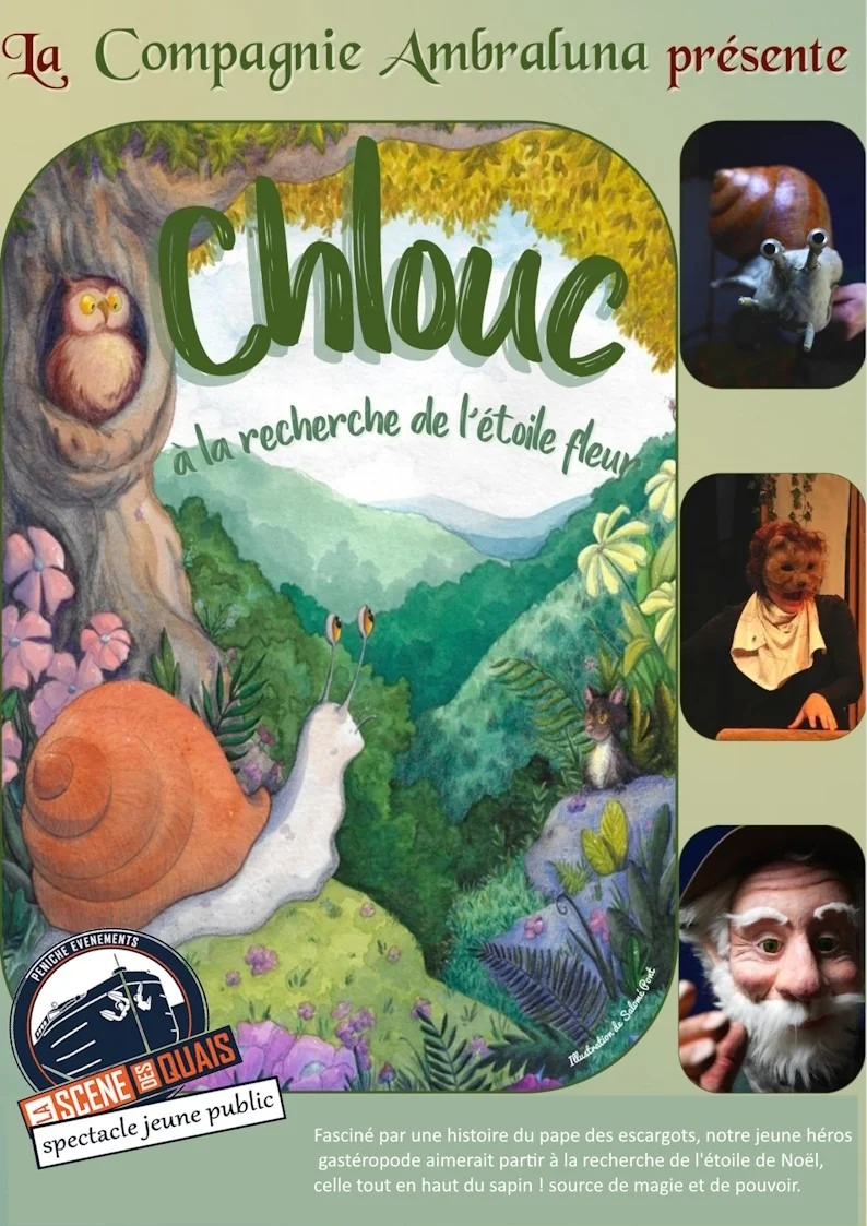 Chlouc / A la recherche de l'étoile fleur / Spectacle Marionnettes /de 3 à 10 ans – Gurgy (Place de la rivière) (affiche de l’événement)