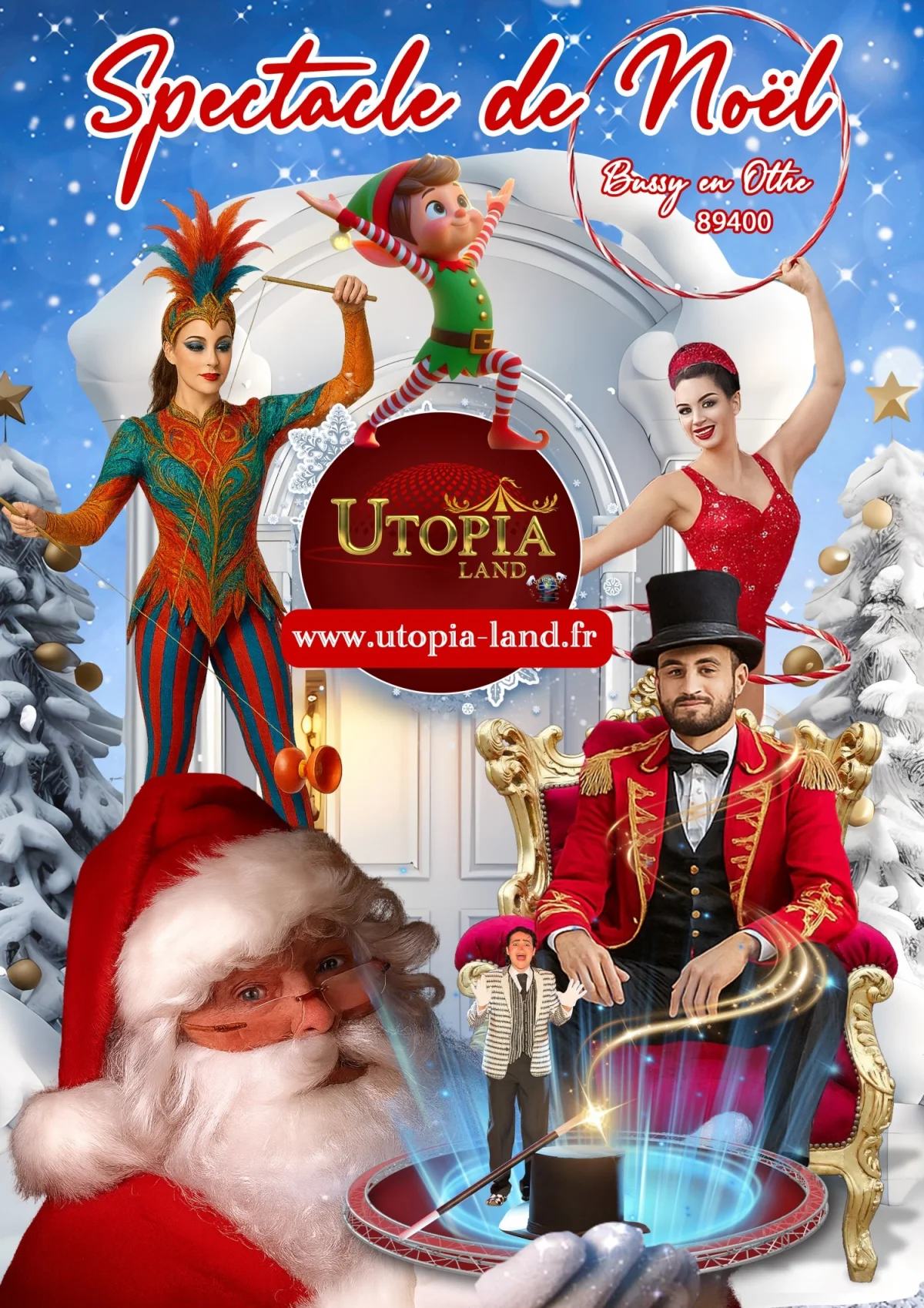 Cirque de Noël : spectacle de cirque, danse, magie – Bussy en Othe (Utopia Land) (affiche de l’événement)