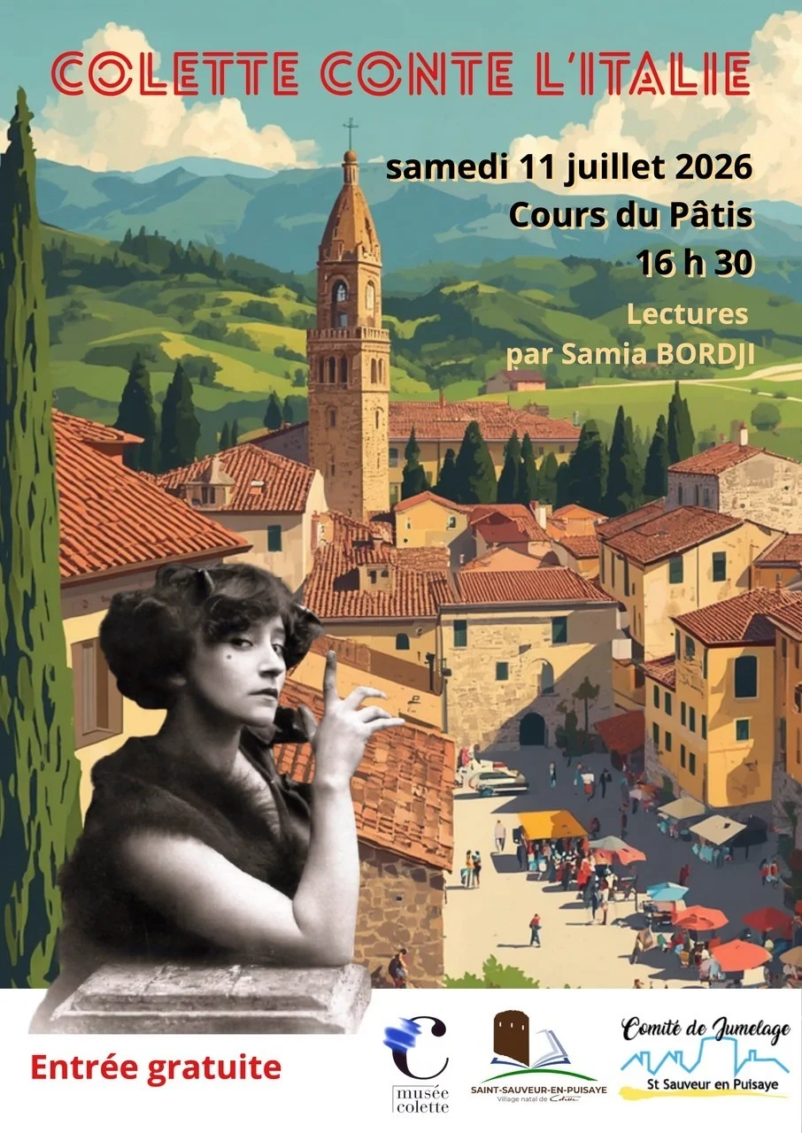 Colette conte l’Italie (lectures par Samia Bordji) – Saint-Sauveur-en-Puisaye (Cours du Pâtis) (affiche de l’événement)
