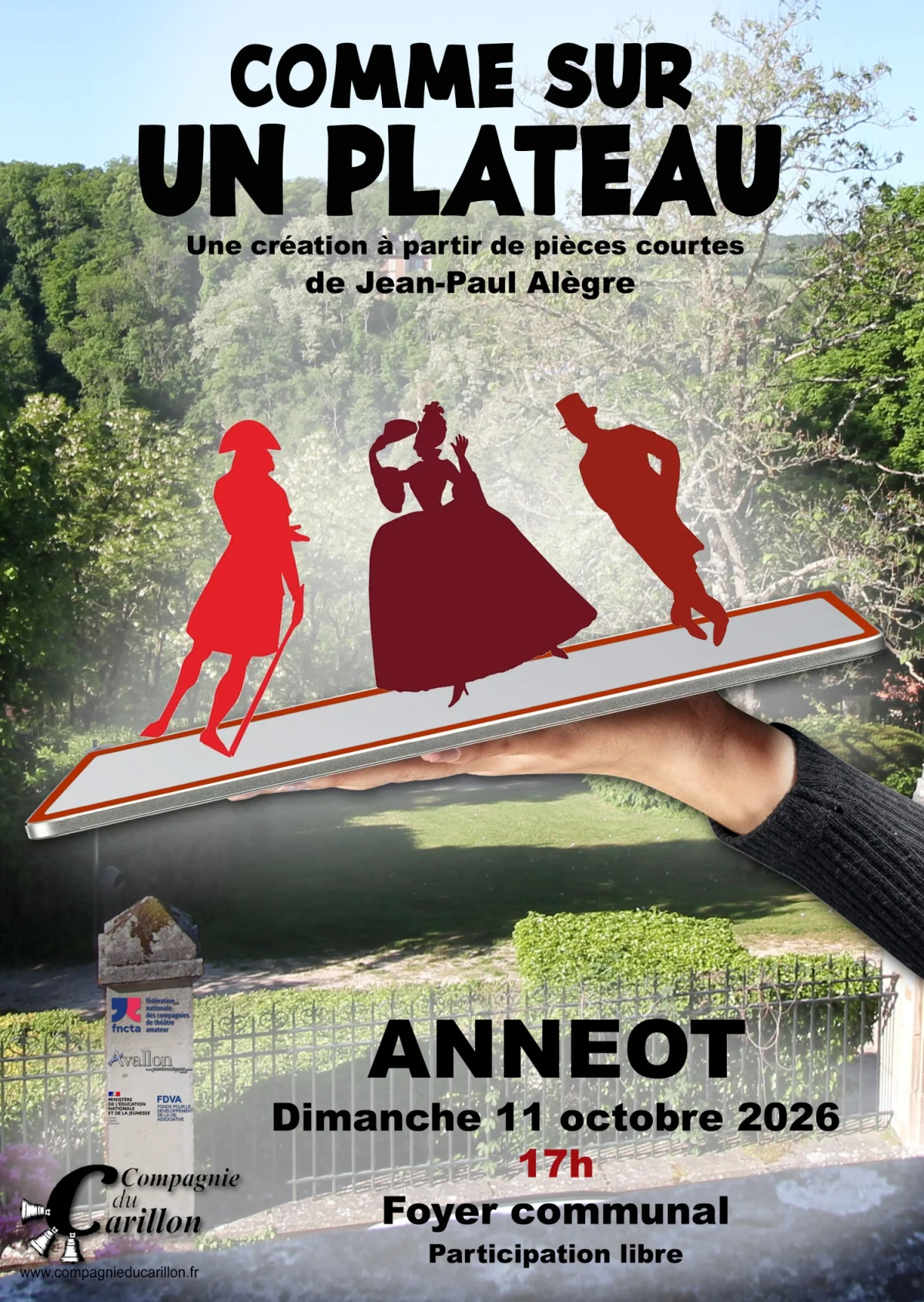 Théâtre : "Comme sur un Plateau" par la Compagnie du Carillon – Anneot (Foyer Communal) (affiche de l’événement)