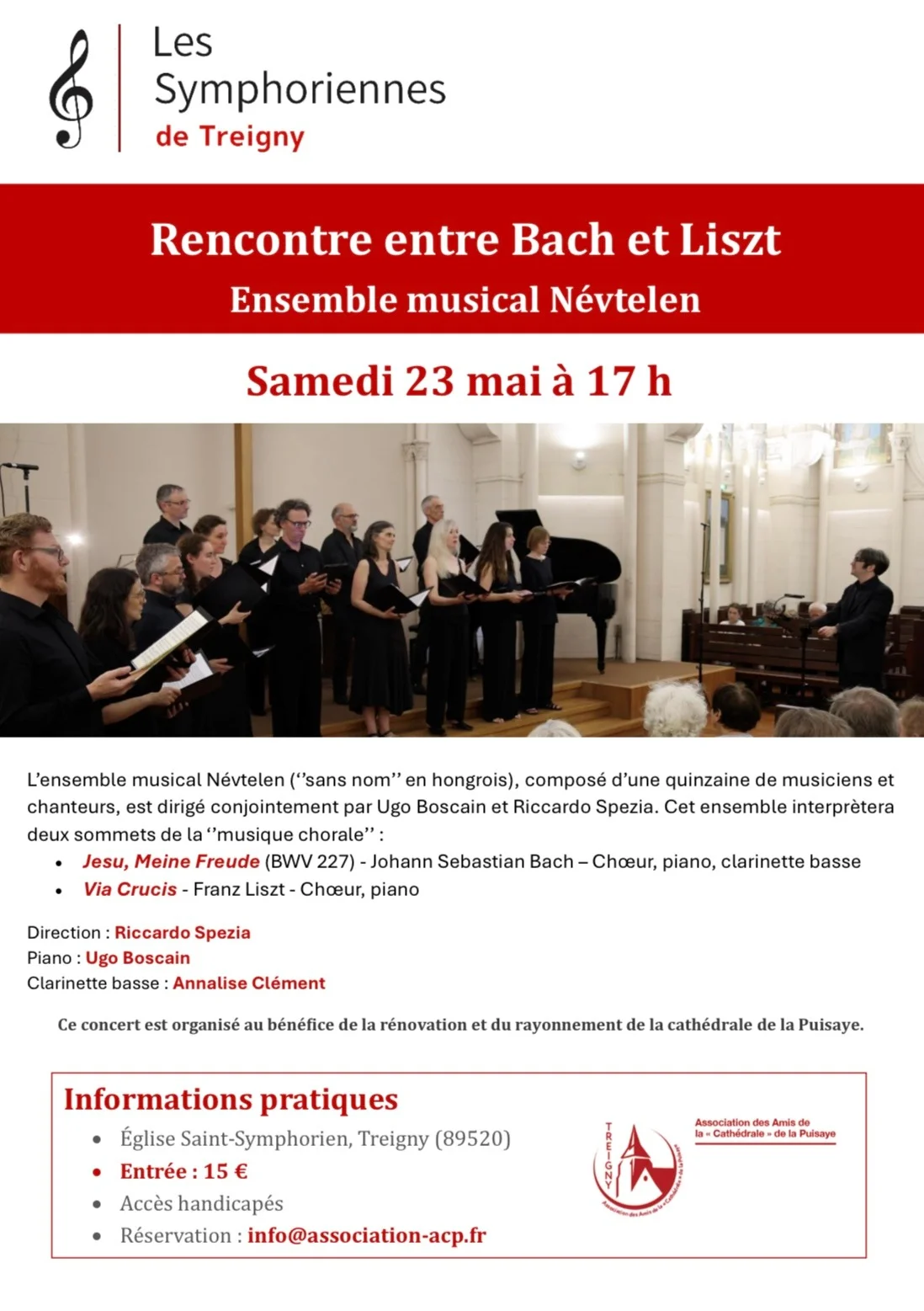 Concert  : "Rencontre entre Bach et Liszt" par l'Ensemble musical Névtelen dans le cadre des Symphoriennes de Treigny – Treigny (Eglise Saint Symphorien) (affiche de l’événement)