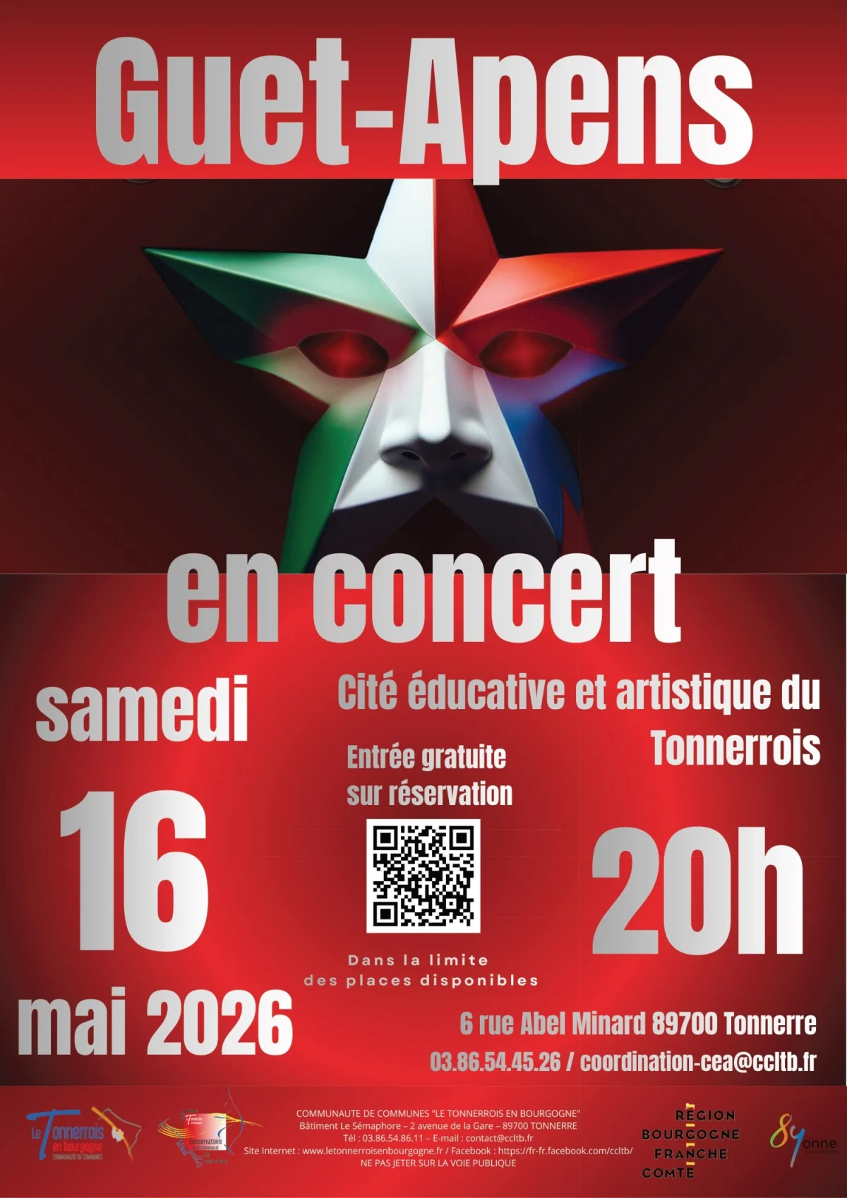 Concert avec Guet-Apens – Tonnerre (Cité éducative et artistique du Tonnerrois) (affiche de l’événement)