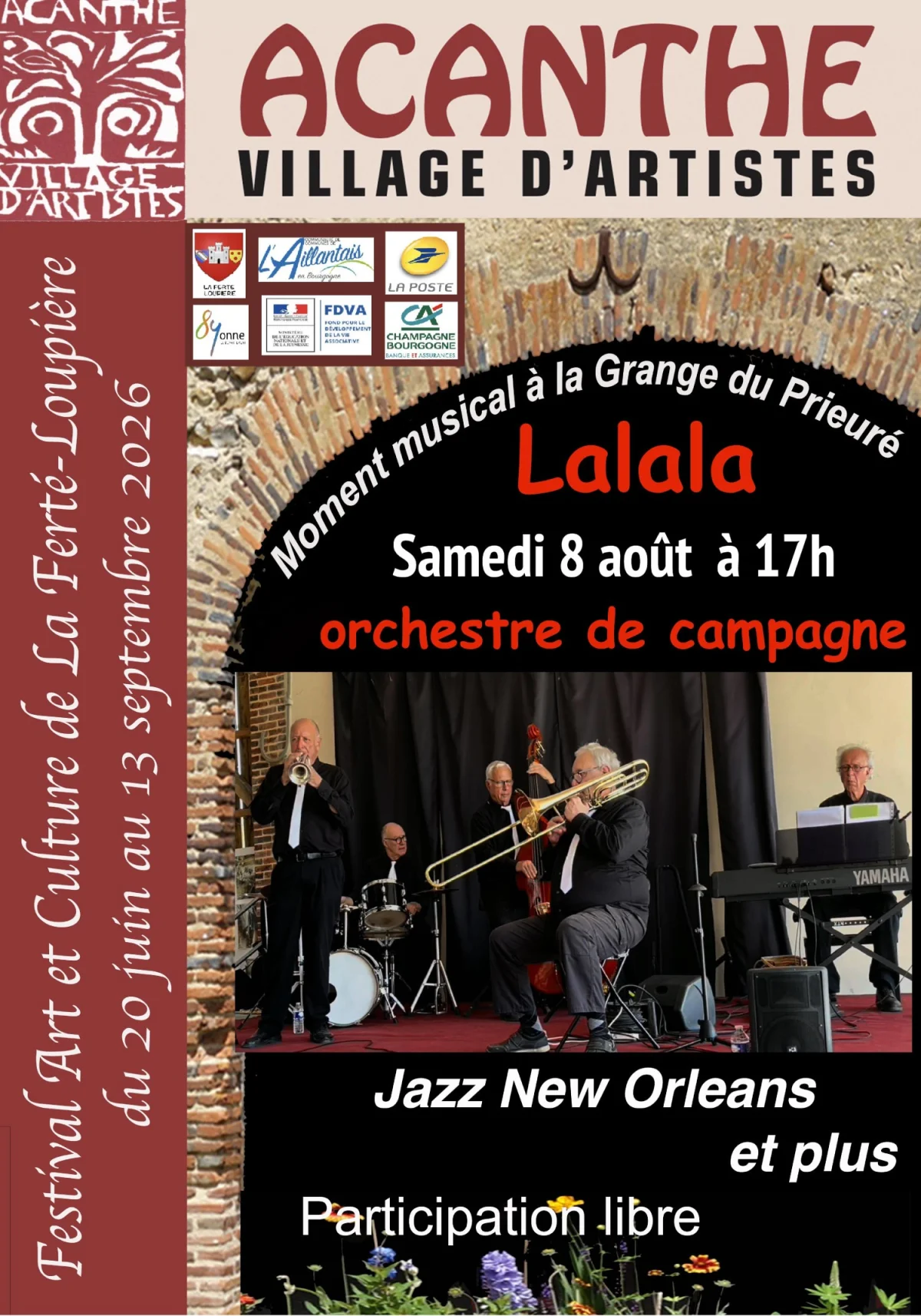 Concert avec Lalala – La Ferté Loupière (Grange du Prieuré) (affiche de l’événement)