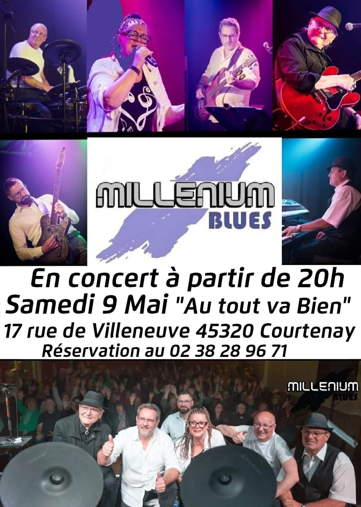 Concert avec Millenium Blues – Courtenay / Loiret (Au tout va bien) (affiche de l’événement)