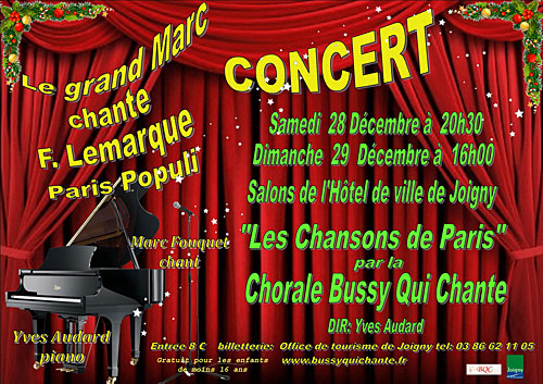 CONCERT (chansons sur Paris) : 