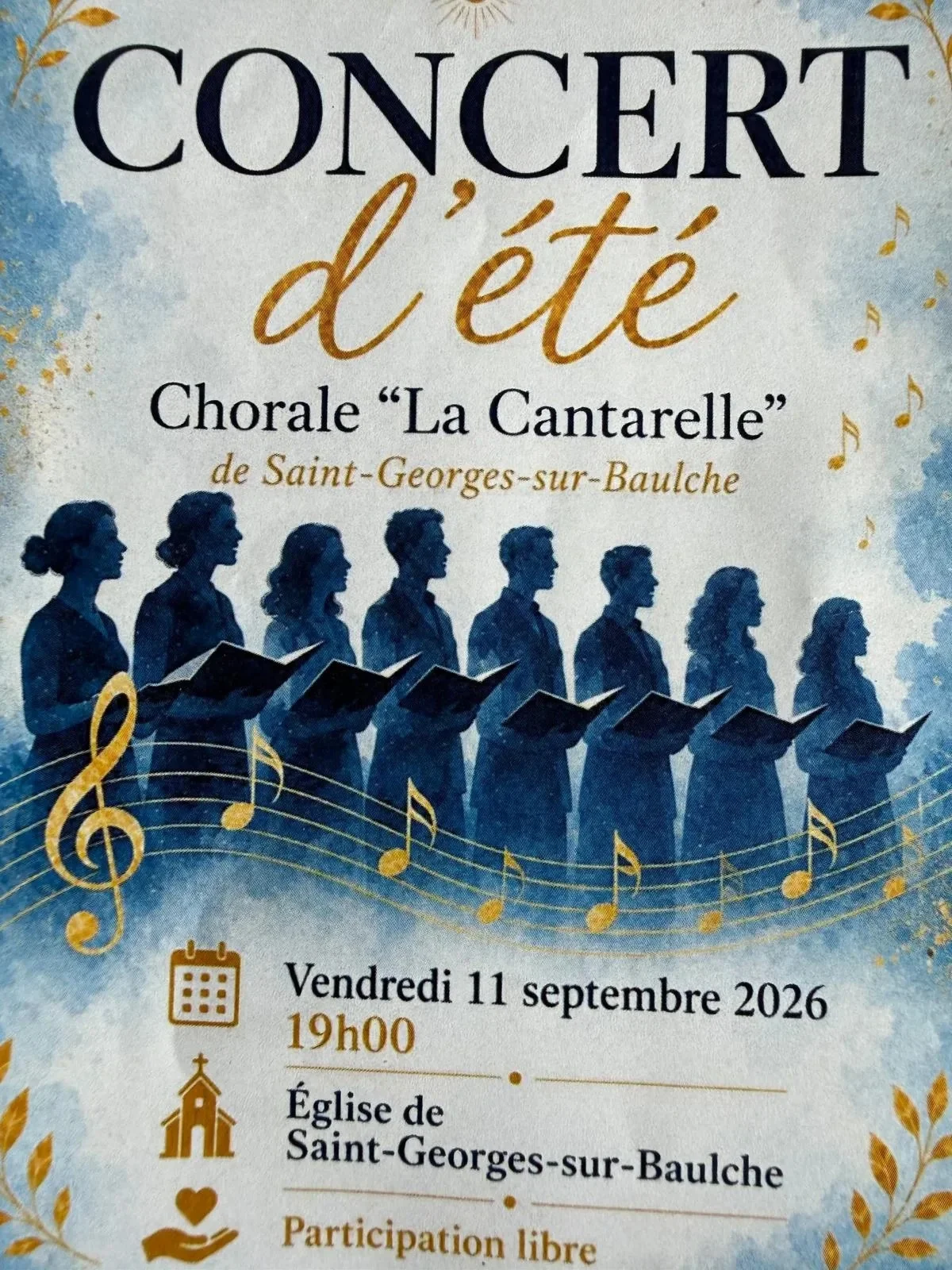 Concert chorale "La Cantarelle" – Saint-Georges sur Baulche (Eglise) (affiche de l’événement)