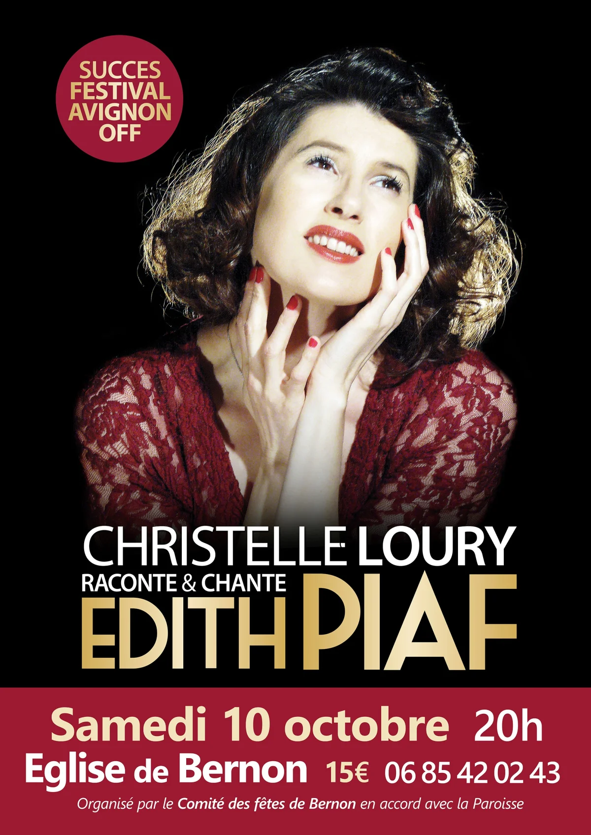 "Revivre l'Emotion Edith Piaf" : Christelle Loury raconte et chante Edith Piaf (spécial église)