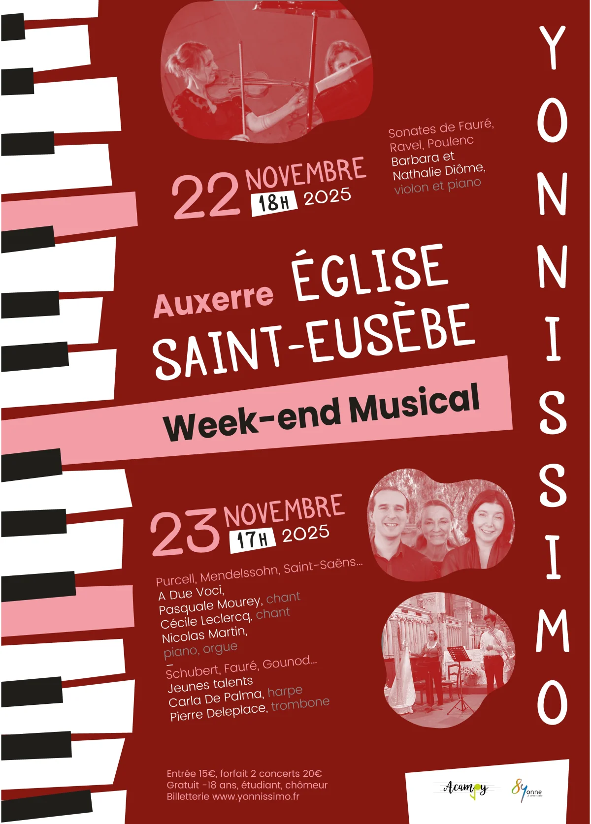 Concert commun de l'ensemble A due voci / jeunes talents – Auxerre (Eglise St Eusèbe) (affiche de l’événement)