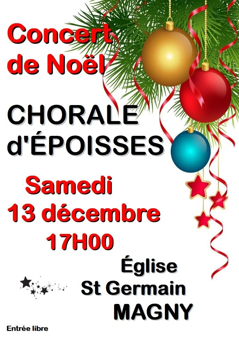 Concert de Noël de la chorale d'Epoisses – Magny (Eglise St Germain) (affiche de l’événement)