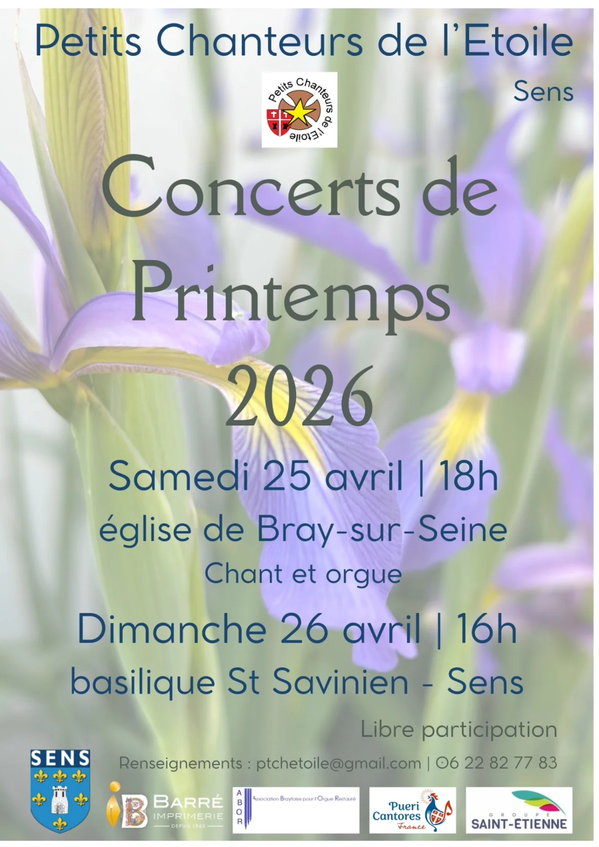 Concert de Printemps des Petits Chanteurs de l'Etoile – Sens (Eglise Saint Savinien) (affiche de l’événement)