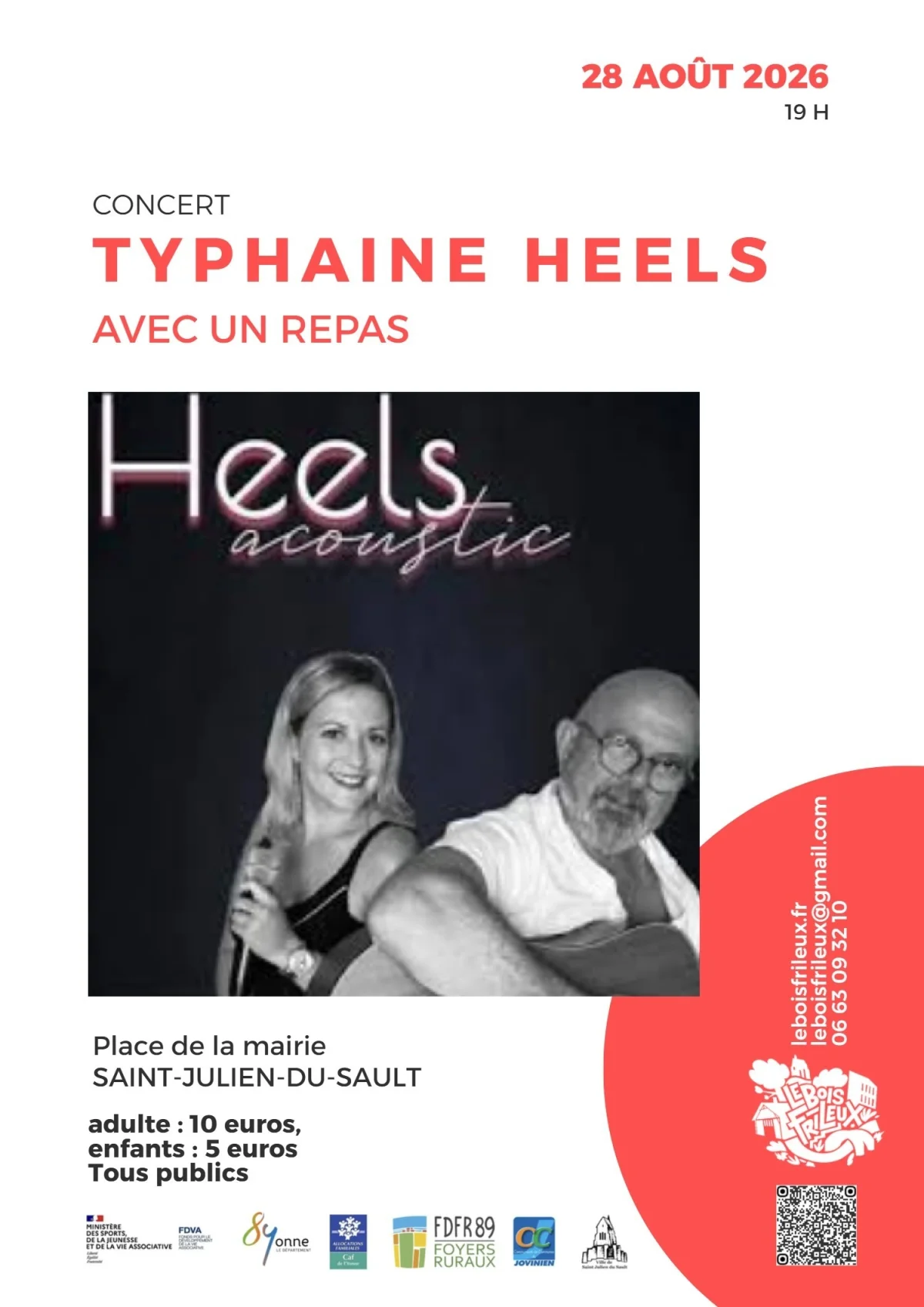 Concert de Typhaine Heels – Saint Julien du Sault (Place de la mairie, 89330 Saint-Julien-du-Sault) (affiche de l’événement)