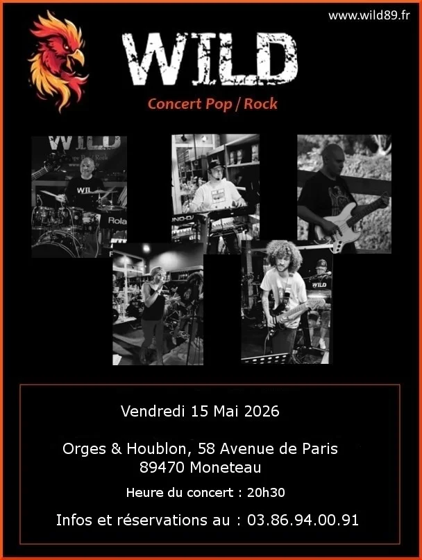 Concert du groupe WILD – Monéteau (Orges & Houblon) (affiche de l’événement)