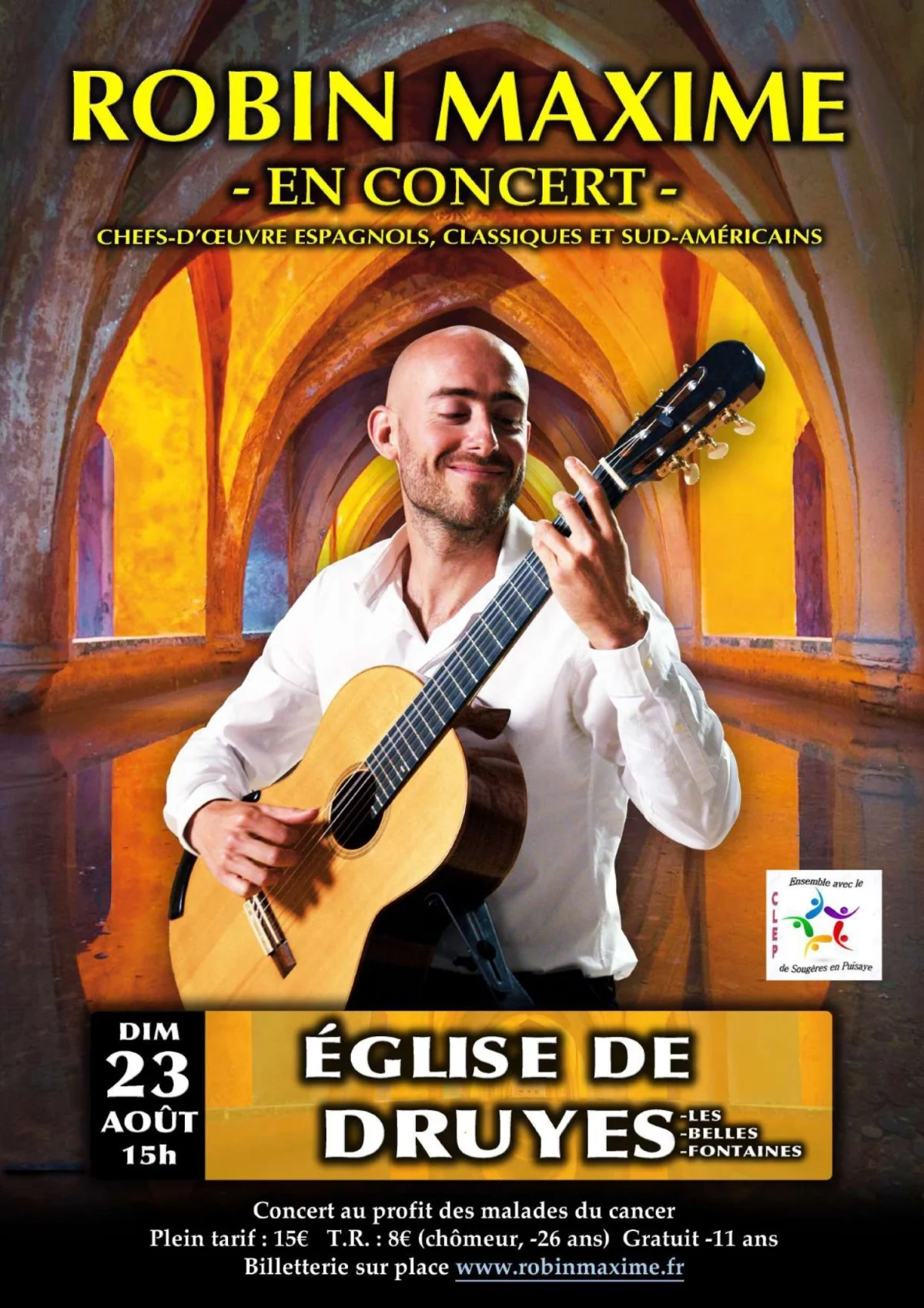 Concert du guitariste Robin Maxime – Druyes les Belles Fontaines (Eglise) (affiche de l’événement)