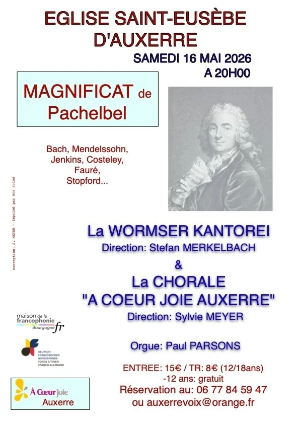 Concert de la chorale A Coeur Joie d'Auxerre et de la Wormser Kantorei – Auxerre (Église St Eusèbe) (affiche de l’événement)
