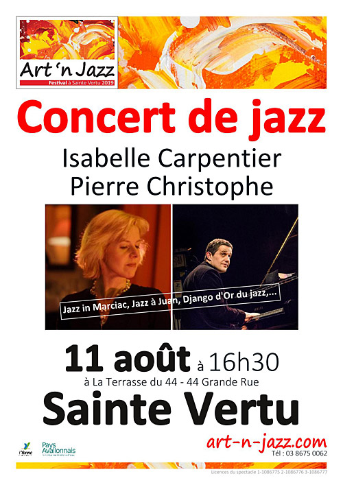 CONCERT JAZZ avec Isabelle CARPENTIER et Pierre CHRISTOPHE dans le cadre du Festival Art'n'Jazz