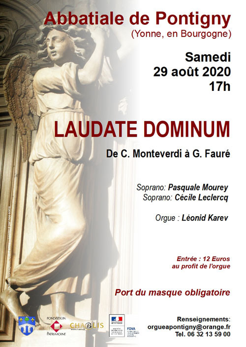 CONCERT : LAUDADE DOMINUM (musique classique / oeuvres de Monteverdi en passant par Schutz, Purcell, Haendel, Mozart et Fauré)