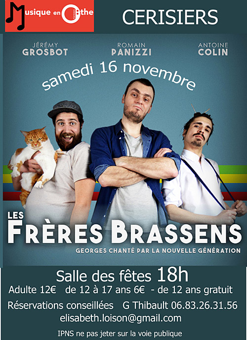 CONCERT : LES FRERES BRASSENS revisitent le rpertoire de Brassens ... avec humour ! (chanson franaise)