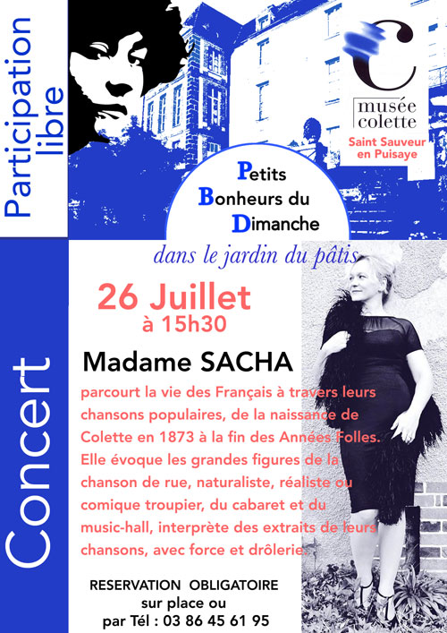 Concert avec Madame Sacha (chanson franaise) dans le cadre des 