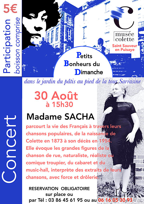 Concert avec Madame Sacha (chanson franaise) dans le cadre des 