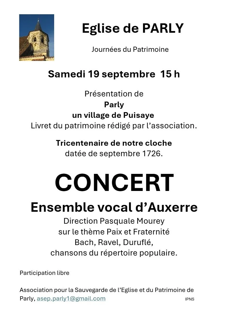 Concert "Paix et Fraternité" par l'ensemble vocal d'Auxerre – Tannerre en Puisaye (Eglise) (affiche de l’événement)