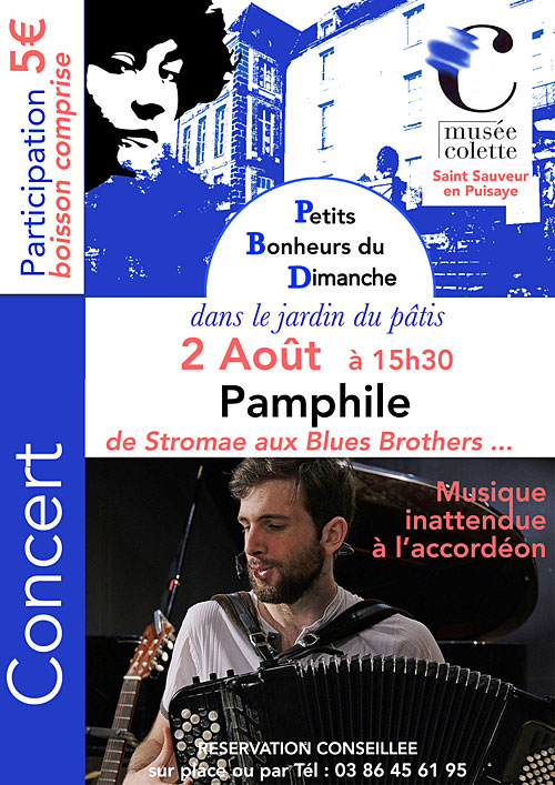 CONCERT avec PAMPHILE (Musique inattendue  l'accordon / De Stromae aux Blues Brothers) dans le cadre des 