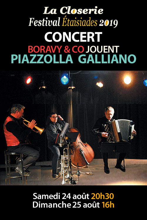 CONCERT : Boravy & Co jouent Astor PIAZZOLLA et Richard GALLIANO (trompette, accordon, contrebasse)