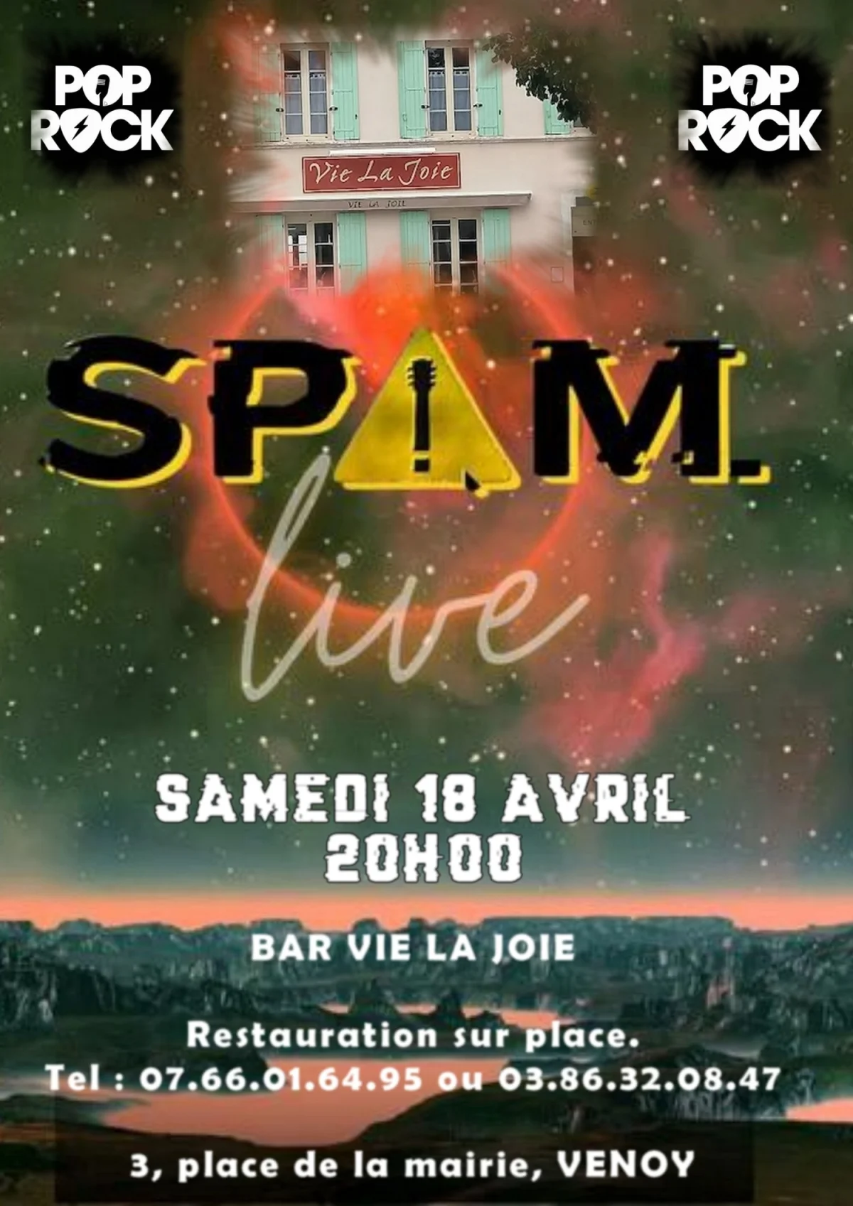 Concert avec Spam (Pop rock) – Venoy (Bar Vie La Joie) (affiche de l’événement)